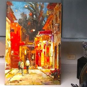 Oil painting Street scene 24X36